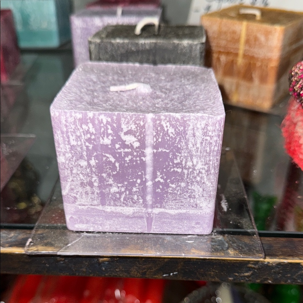 Artisan Square Candle in Purple
